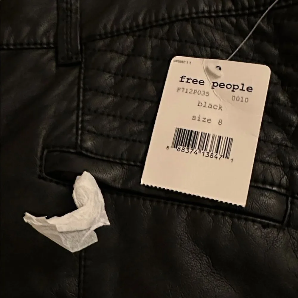 New Free People Women's US Size 8 Faux Leather Biker Skinny Ankle Pants NWT